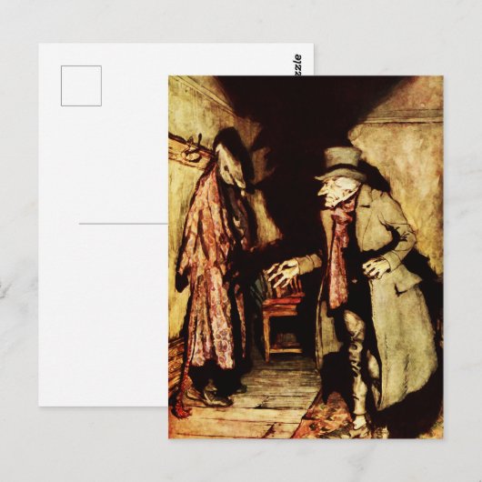 Ebenezer Scrooge Kerstmis Carol Briefkaart (Voorkant / Achterkant)
