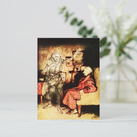 Ebenezer Scrooge Kerstmis Carol Briefkaart (Staand voorkant)