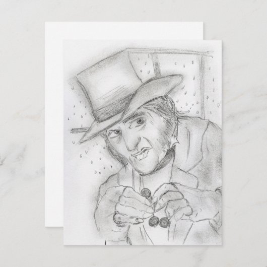 Ebenezer Scrooge Party nodigt uit Kaart (Voorkant / Achterkant)