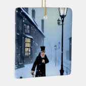 Ebenezer Scrooge Snowy Victoriaans Street Keramisch Ornament (Rechts)