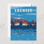 Ebensee Austria Travel Art Vintage Briefkaart (Voorkant / Achterkant)