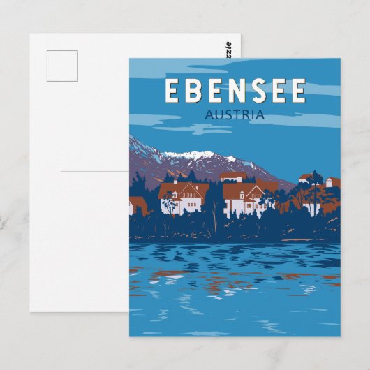Ebensee Austria Travel Art Vintage Briefkaart (Voorkant / Achterkant)