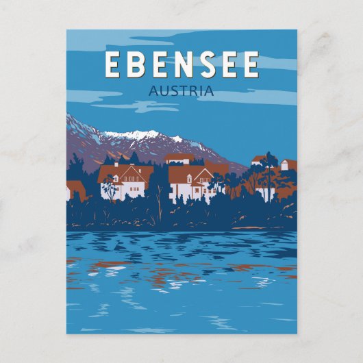 Ebensee Austria Travel Art Vintage Briefkaart (Voorkant)