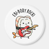 Ebi-body Rock Funny Rocker Sushi Pun Magneet (Voorkant)