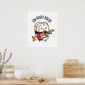 Ebi-body Rock Funny Rocker Sushi Pun Poster (Keuken)