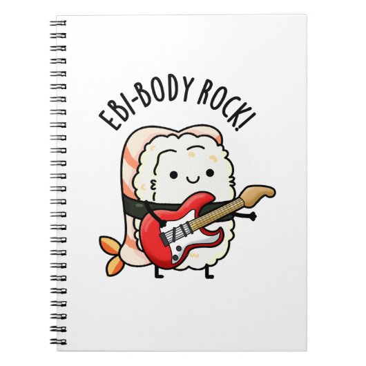 Ebi-body Rock Grappige Rocker Sushi Grappenmaker  Notitieboek (Voorkant)