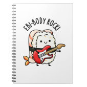 Ebi-body Rock Grappige Rocker Sushi Stunt  Notitieboek (Voorkant)