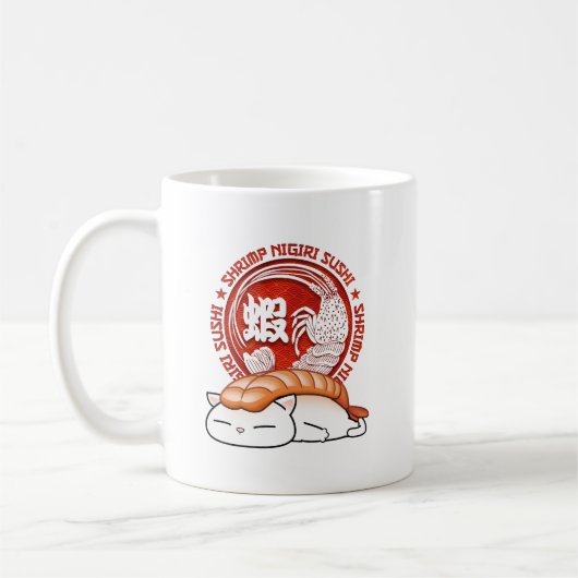 Ebi Shrimp Sushi Cat Koffiemok (Links)