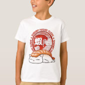 Ebi Shrimp Sushi Cat T-shirt (Voorkant)