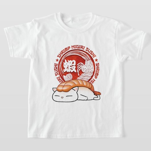 Ebi Shrimp Sushi Cat T-shirt (Laagn)