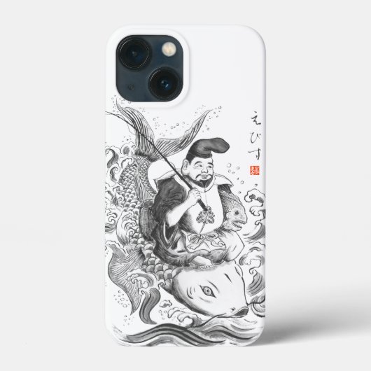 Ebisu - God van Visserij & Handel (inkt schilderin Case-Mate iPhone Case (Achterkant)