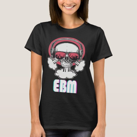 EBM Disco Techno Trance Skull T-shirt (Voorkant)