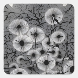 Ebon Bloom Vierkante Sticker