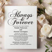 Ebony Altijd en voor altijd bruiloft uitnodigen Kaart