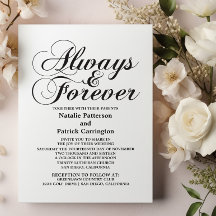 Ebony Altijd en voor altijd bruiloft uitnodigen
