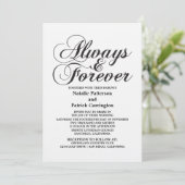 Ebony Altijd en voor altijd bruiloft uitnodigen Kaart (Staand voorkant)