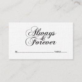 Ebony Always & Forever bruiloft Place-kaarten Plaatskaartje