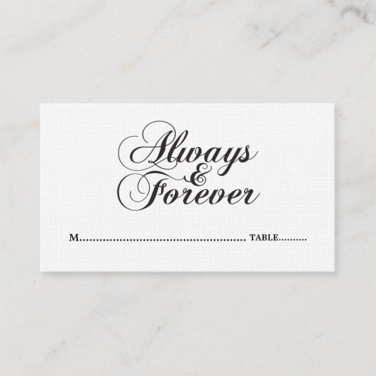 Ebony Always & Forever bruiloft Place-kaarten Plaatskaartje (Voorkant)