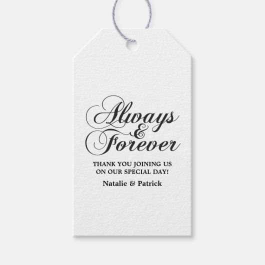 Ebony Always & Forever Weddenschap-Labels Cadeaulabel (Voorkant)