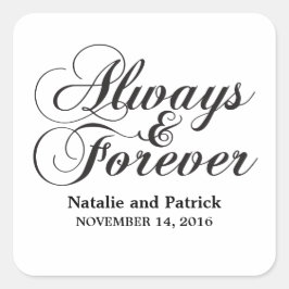 Ebony Always & Forever Weddenschappen Vierkante Sticker