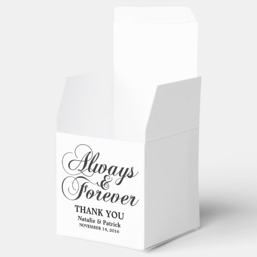 Ebony Always & Forever Wedding Favor Boxes Bedankdoosjes (Geopend)