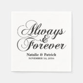 Ebony Always & Forever Wedding Paper Napkins Servet (Voorkant)