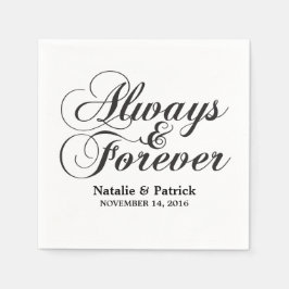 Ebony Always & Forever Wedding Paper Napkins Servet