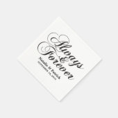 Ebony Always & Forever Wedding Paper Napkins Servet (Hoek)