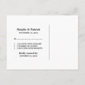 Ebony Always & Forever Wedding RSVP-Briefkaart Uitnodiging Briefkaart (Achterkant)