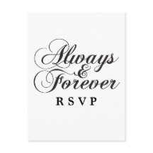 Ebony Always & Forever Wedding RSVP-Briefkaart