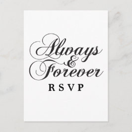 Ebony Always & Forever Wedding RSVP-Briefkaart Uitnodiging Briefkaart