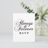 Ebony Always & Forever Wedding RSVP-Briefkaart Uitnodiging Briefkaart (Staand voorkant)