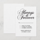 Ebony Always & Forever Wedding RSVP-Kaart RSVP Kaartje (Voorkant / Achterkant)