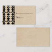 Ebony Art Deco Border Place Card Plaatskaartje (Voorkant / Achterkant)