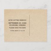 Ebony Art Deco Border Save the Date Briefkaart (Achterkant)