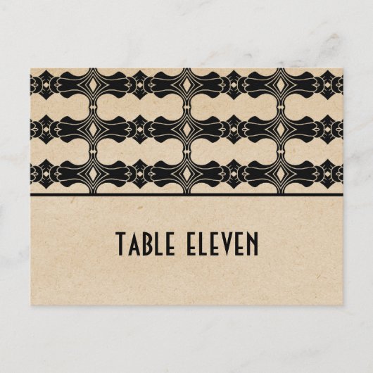 Ebony Art Deco Border Table Number Briefkaart (Voorkant)