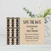 Ebony Art Deco Rand Save the Date Uitnodiging (Staand voorkant)