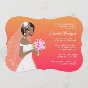 Ebony Beauty Bridal Shower Kaart