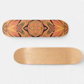 Ebony Black en Citrus Oranje Tropical Art Design Persoonlijk Skateboard (Horizontaal)