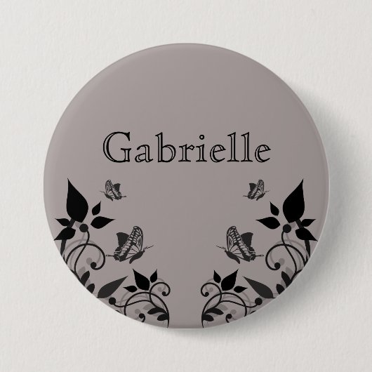 Ebony Butterfly Floral Button (Voorkant)