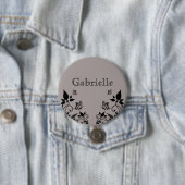 Ebony Butterfly Floral Button (In situ)