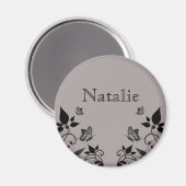 Ebony Butterfly Floral Magnet (Voorkant / Achterkant)