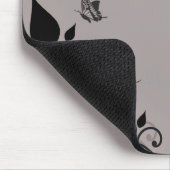 Ebony Butterfly Floral Mousepad Muismat (Hoek)