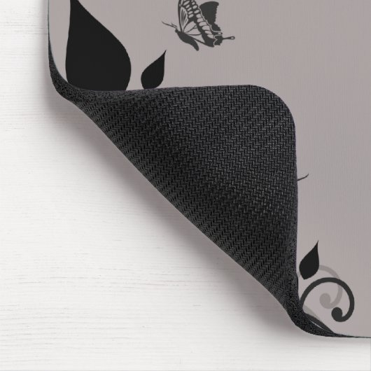 Ebony Butterfly Floral Mousepad Muismat (Hoek)
