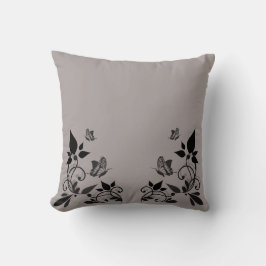 Ebony Butterfly Floral Pillow Kussen