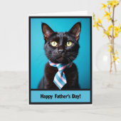Ebony Cat Mooi Vaderdag Kaart (Gele Bloem)