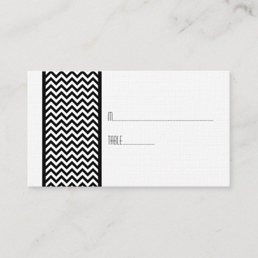 Ebony Chevron Border Place Card Plaatskaartje (Voorkant)