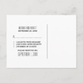 Ebony Chevron Border RSVP Briefkaart (Achterkant)