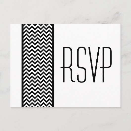 Ebony Chevron Border RSVP Briefkaart (Voorkant)