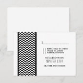 Ebony Chevron Border RSVP Card Kaartje (Voorkant / Achterkant)